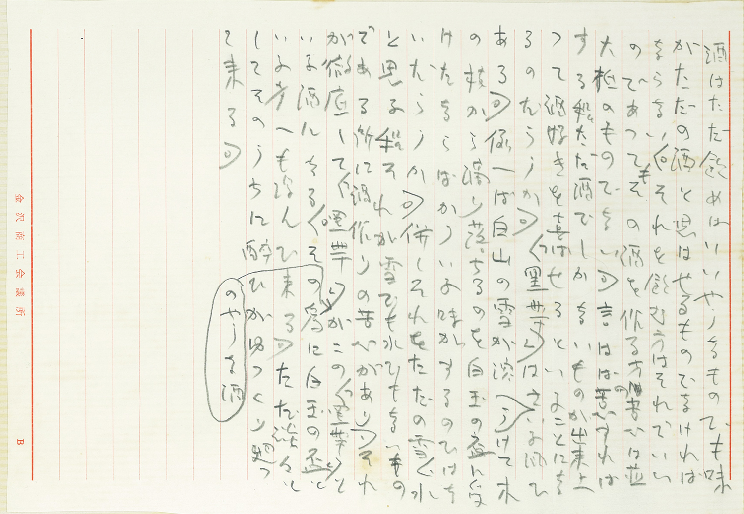 黒帯推薦文「白山の雪」原稿